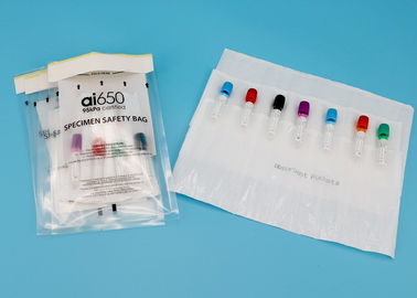 Standard Seal  95kpa Specimen Transport Bags / Plastic Biological Hazard Bags