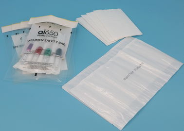 Standard Seal  95kpa Specimen Transport Bags / Plastic Biological Hazard Bags