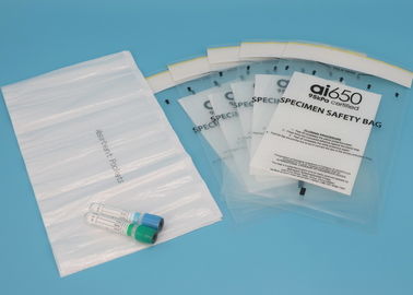 Transparent 95kPa Specimen Bags Specimen Packing With Strong Self Adhesive Seal