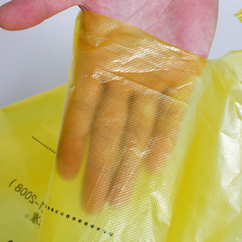 Thick Benchtop   Biohazard Waste Bags Ldpe / HDPE Yellow Medical Waste Bags