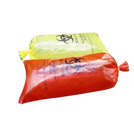 Disposable Biohazard Waste Bags Red Color Customized Size Square Bottom