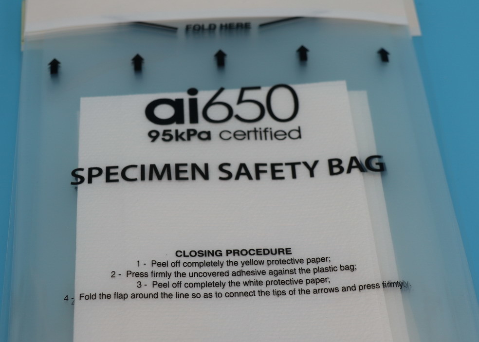 Hospital Specimen Shipping 95 Kpa Pressure Bags Self Adhesive  Biodegradable