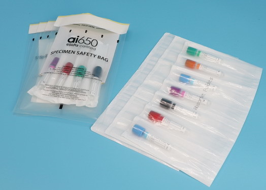 IATA Approved 95kPa Specimen Bags Self Sealing   Gravure Printing Surface